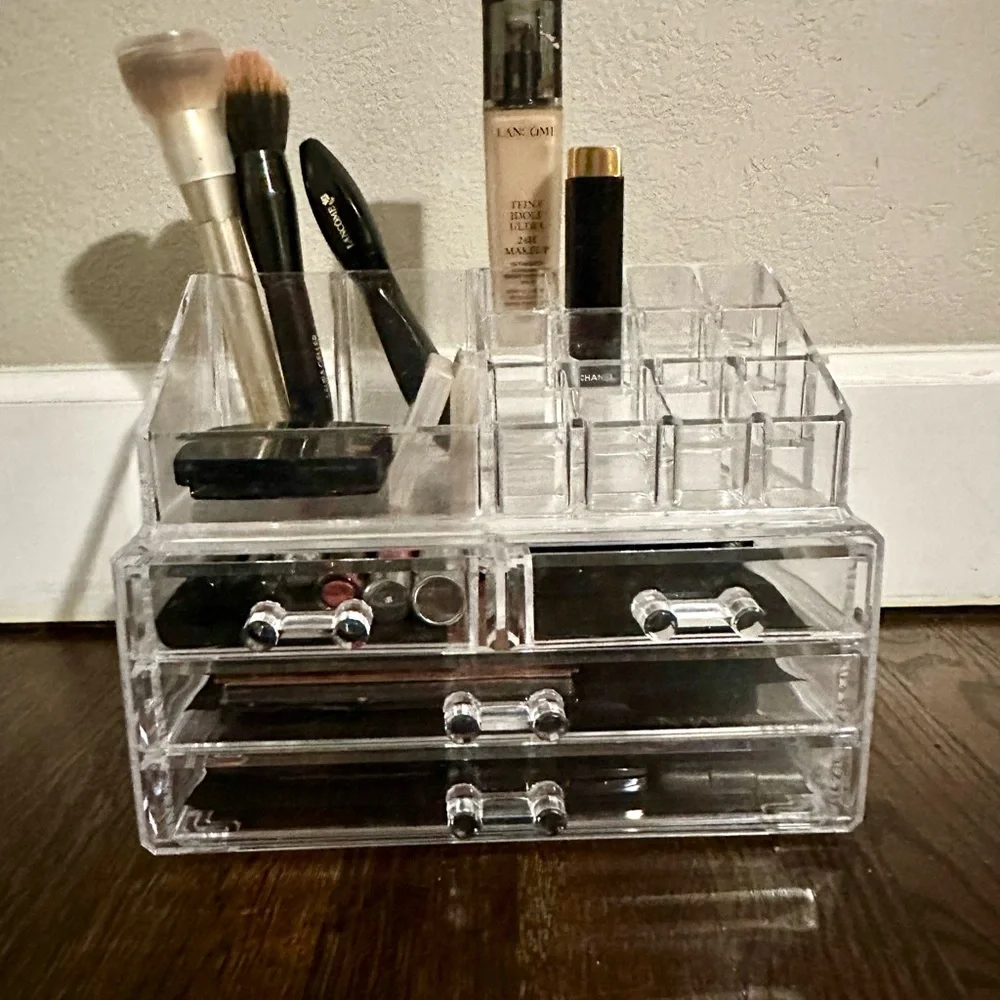 Like New-Two Clear Acrylic Makeup Organizers
